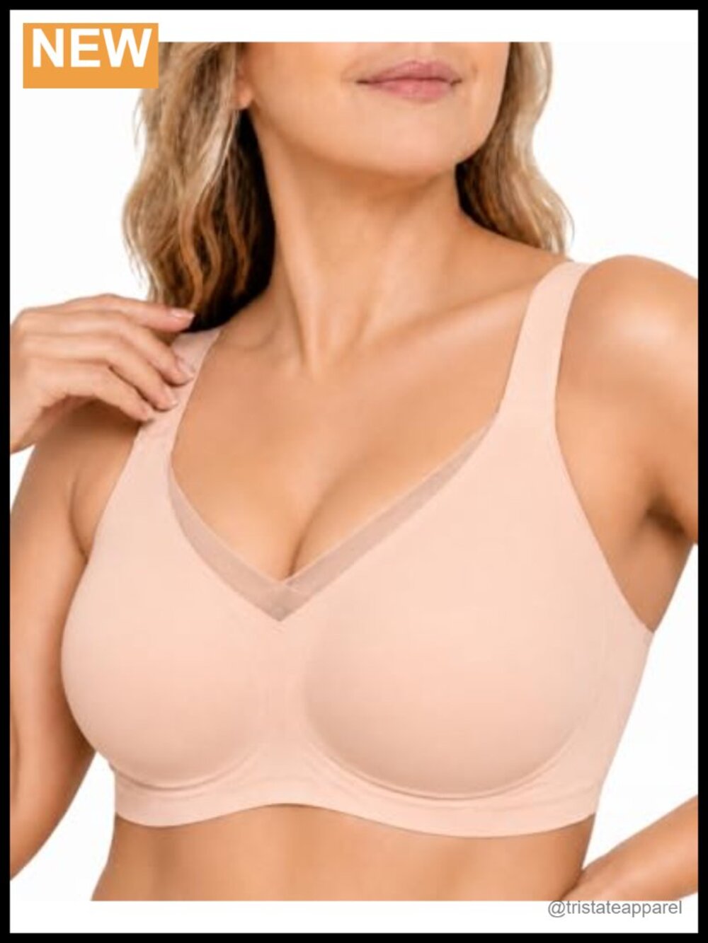 Seamless Wireless Bra Wide Strap Full Coverage Push Up Comfort Bralette